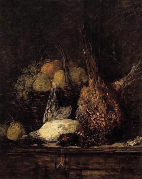 Pheasant, Duck and Fruit Artwork by Eugène-Louis Boudin