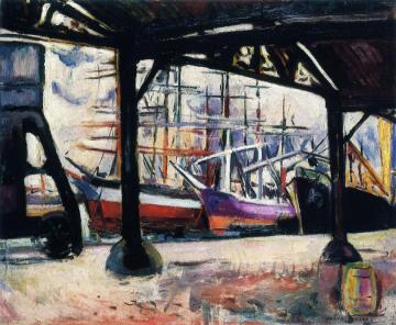 The Docks at Antwerp Artwork by Emile-othon Friesz