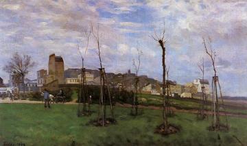 View of Montmartre from the Cite des Fleurs, Les Batignolles Artwork by Alfred Sisley