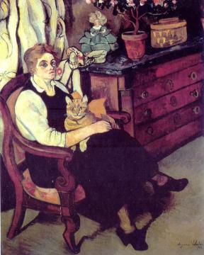 Portrait Of Miss Lily Walton With Raminou Artwork by Suzanne Valadon