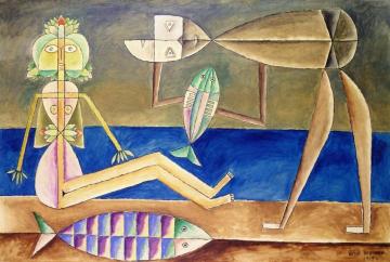 Figures On The Beach Artwork by Victor Brauner
