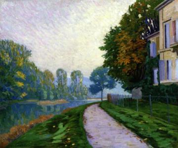 By the River, the Effect of Morning Fog Artwork by Gustave Caillebotte