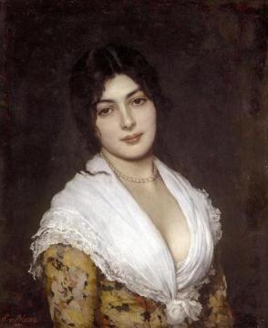 Young Italian Lady Artwork by Eugen Von Blaas