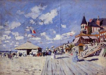 The Boardwalk on the Beach at Trouville Artwork by Claude Oscar Monet