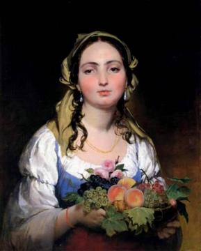 The Maiden With Flowers Artwork by Friedrich von Amerling
