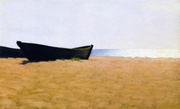 Two Boats On The Beach, The Sun Glittering Over The Sea Artwork by Valdemar Schonheyder Moller