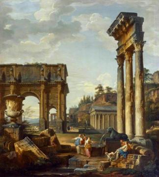 Landscape With The Arch Of Constantine Artwork by Giovanni Paolo Pannini
