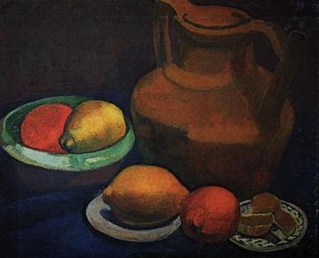 Still Life with clay pitcher Artwork by Paula Modersohn-Becker