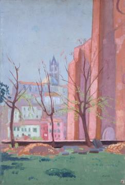 View Of Siena With Rose Walls Artwork by Maurice Denis