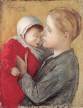 Mother with Child Artwork by József Rippl-Rónai