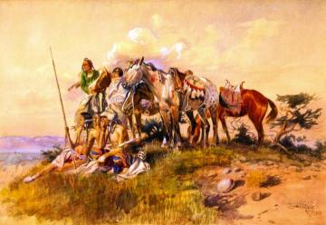 Watching for the Smoke Signal Artwork by Charles Marion Russell