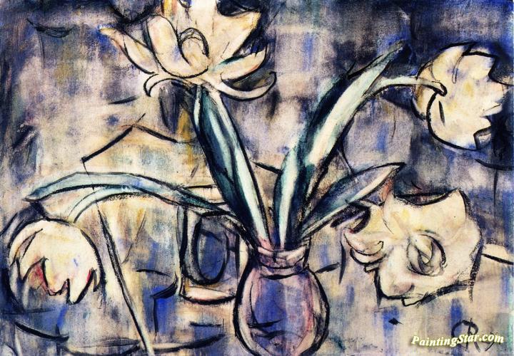 White Tulips Artwork by Christian Rohlfs