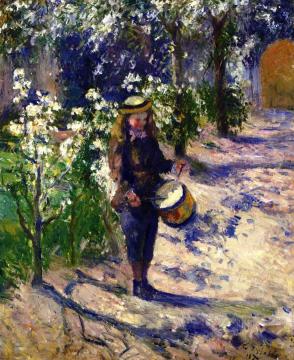 Child with Drum Artwork by Camille Pissarro