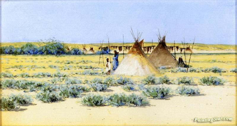 Indian Encampment Artwork by Henry F. Farny