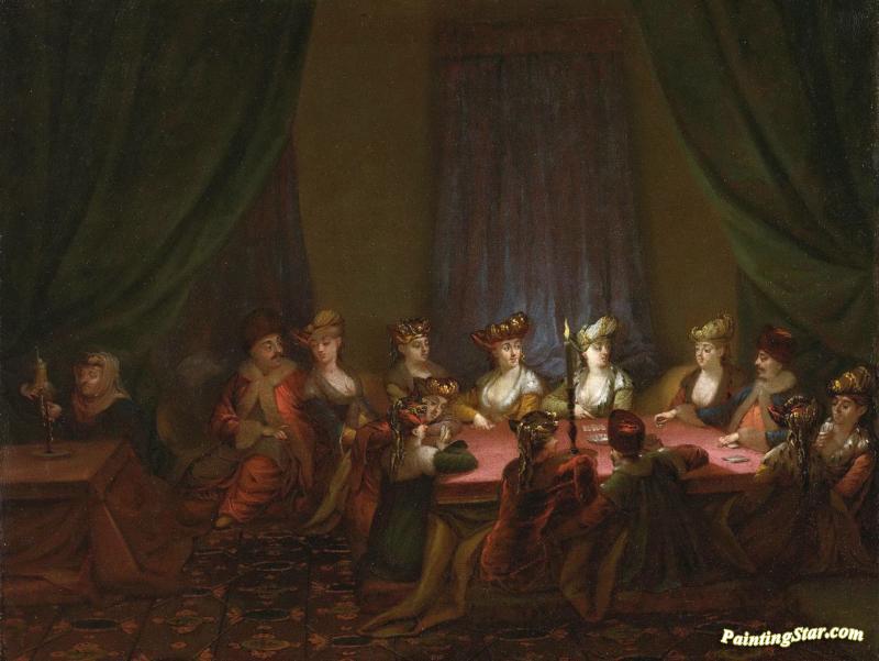 Armenian Company At The Card Game Artwork by Jean Baptiste Vanmour