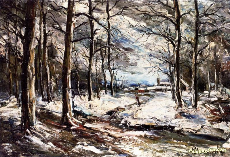 Snowy Landscape Artwork by Maurice De Vlaminck