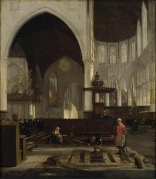 Interior Of The Oude Kerk, Amsterdam Artwork by Emanuel de Witte