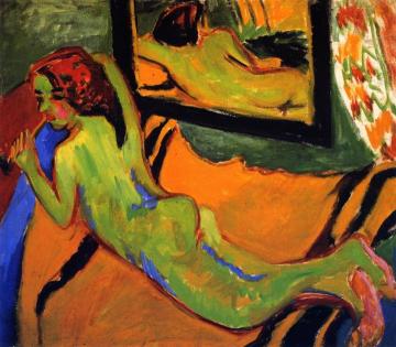 Liegender Akt vor Siegel Artwork by Ernst Ludwig Kirchner