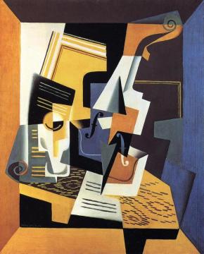 Violin And Glass Artwork by Juan Gris