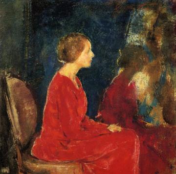 The Red Dress Artwork by Charles W. Hawthorne