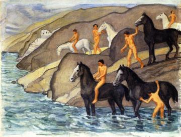 Zug Zug Schwemme Artwork by Ludwig von Hofmann