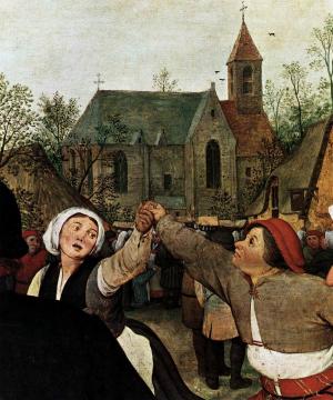 The Peasant Dance (detail) Artwork by Pieter Bruegel the Elder