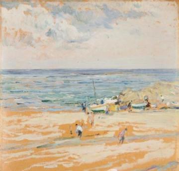 Paisaje Con Figuras Artwork by Segundo Matilla Marina