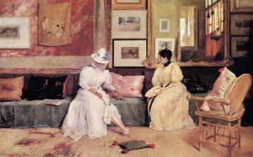 A Friendly  Visit Artwork by William Merritt Chase