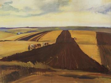 Neskuchnoye. Plowing Artwork by Zinaida Serebriakova