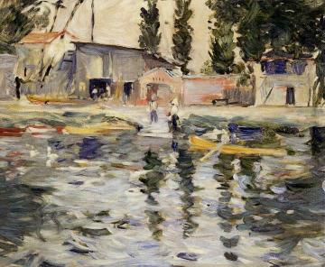 The Seine at Bougival Artwork by Berthe Morisot