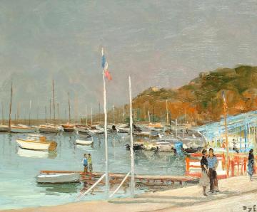The Pier At The Gulf Of Juan Artwork by Marcel Dyf