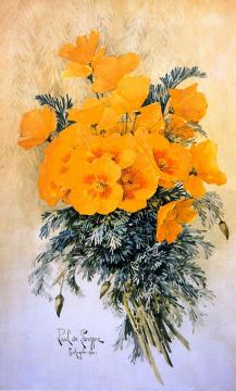 A Bunch of California Poppies Artwork by Raoul de Longpre