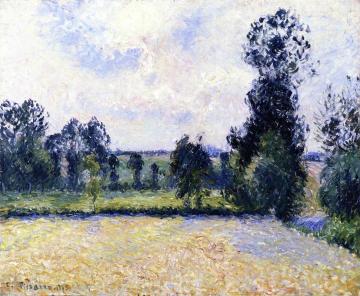 Field of Oats in Eragny Artwork by Camille Pissarro