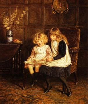 Reading Lesson Artwork by Helen Allingham