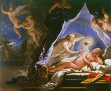 Psyche Discovering the Sleeping Cupid Artwork by Luca Giordano