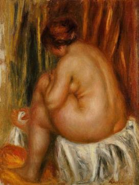 After Bathing (nude study) Artwork by Pierre Auguste Renoir