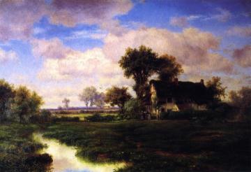 Landscape with Farmhouse by a Stream Artwork by Louis Remy Mignot