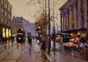 Flower Market, Madeleine Artwork by Edouard Léon Cortes