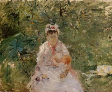 The Wet Nurse Angele Feeding Julie Manet Artwork by Berthe Morisot