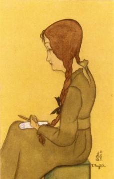 Seated Woman Artwork by Tsuguharu Foujita