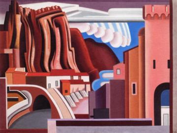 Landscape At Sisteron, The Bridge Artwork by Auguste Herbin