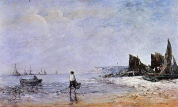 The Fisherman, Low Tide Artwork by Eugène-Louis Boudin