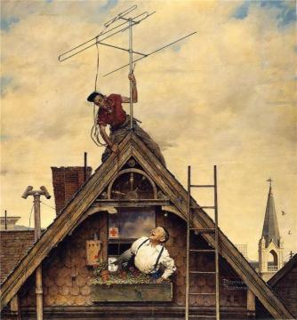 New Television Antenna Artwork by Norman Rockwell