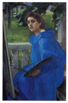Hanna In A Blue Dress Artwork by Georg Pauli