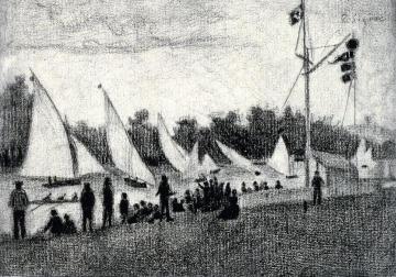 Regattas on the Seine Artwork by Paul Signac