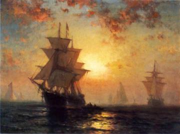 Ships At Night Artwork by Edward Moran