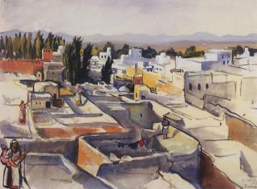 Morocco. Sefrou. The roofs of the city Artwork by Zinaida Serebriakova