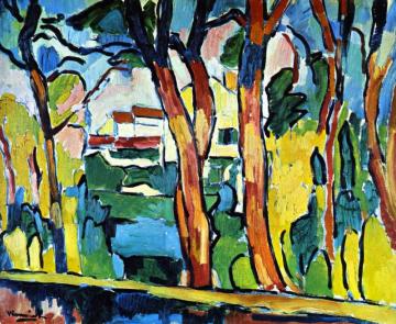 Landscape With Red Trees Artwork by Maurice De Vlaminck