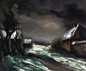 Winter Landscape Artwork by Maurice De Vlaminck