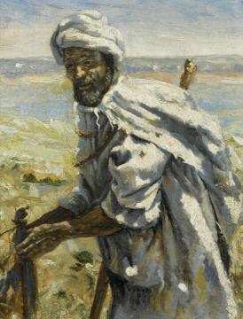 Bedouin Before a River (Beduine vor einem Fluss) Artwork by Frank Buchser